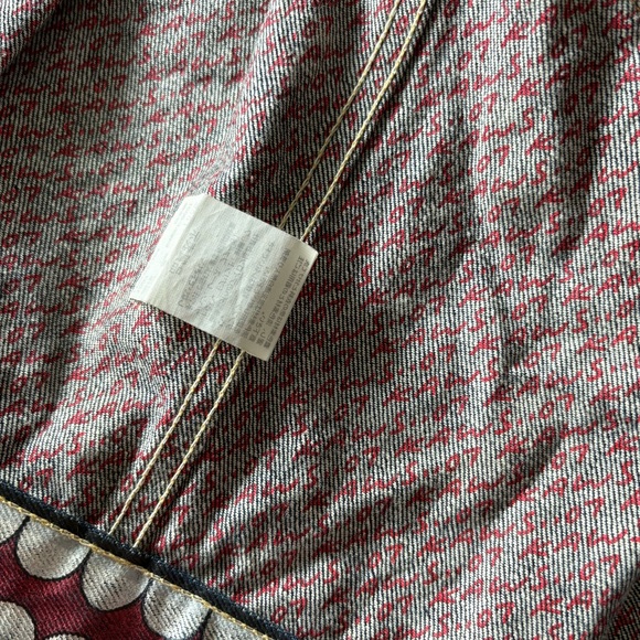 LEVIS x ORIGINAL FAKE sz S 38 Blue Denim Jacket Jeans XX Print Chomper Kaws - Picture 13 of 14